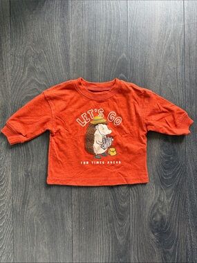Carter's Orange 'Let's Go' Hedgehog Graphic Long Sleeve Tee